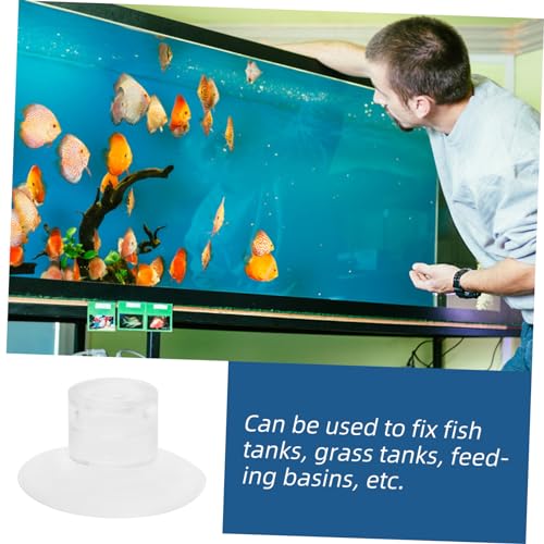 VICASKY 50pcs Aquarium Feeder Transparent Fish Tank Cups for Easy Installation of Feeding Bowls and Dishes for Shrimp and Aquatic Plants - size: 3.00X3.00X1.50CM