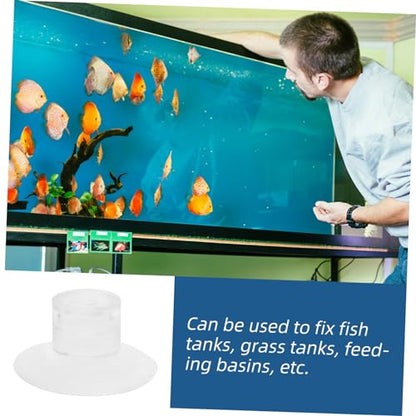 VICASKY 50pcs Aquarium Feeder Transparent Fish Tank Cups for Easy Installation of Feeding Bowls and Dishes for Shrimp and Aquatic Plants - size: 3.00X3.00X1.50CM