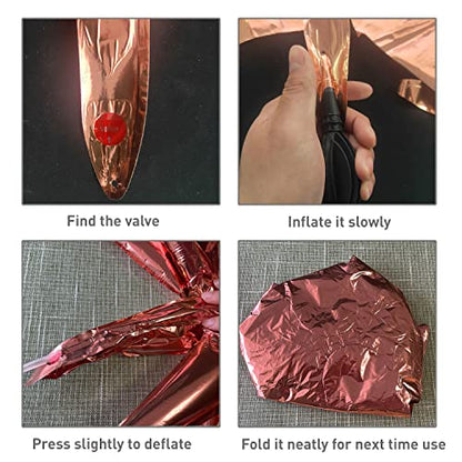 6 Pcs Rose Gold Star Foil Balloons One-Piece 14-Pointed Star Balloon 4D Starburst Cone Mylar Balloon 22inch Christmas Birthday Wedding Wedding Anniversary Party Supplies(Rose Gold) - color: 22 Inches Rose Gold