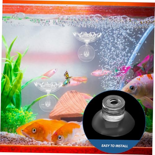 LIOOBO 50pcs Aquarium Cups Holder Fish Tank Feeder Suckers Easy Install Transparent Fixed Accessories for Enhanced Viewing - size: 2.60X2.60X1.50CM