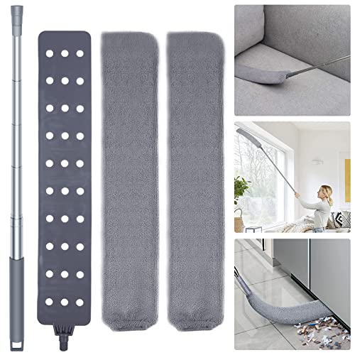 Retractable Gap Dust Cleaner Cleaning Tools with 2 Microfiber Dusting Cloths Long Handle 60inches Washable and Retractable Duster Brush for Cleaning Under Appliances Furniture Couch Fridge - size: 4 PCS Gap Duster