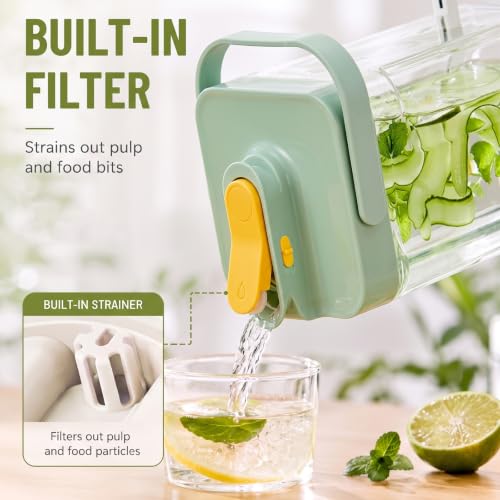 0.9 Gallon Drink Dispenser with Spigot,100% Leakproof,Sealed and Filter screen,Milk,Lemonade Dispenser,Juice Containers With Lids For Fridge and Dairly Use,Beverage Liquid Drink Container for Party