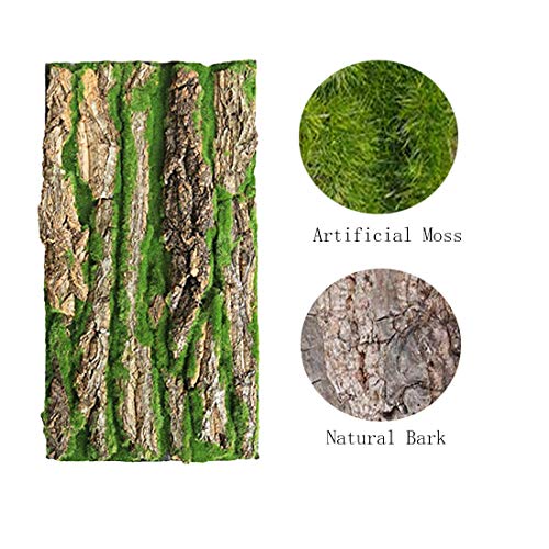 PINVNBY Reptile Terrarium Cork Background, Bearded Dragon Tank Bark Backdrop Wall Decor with Artificial Moss for Gecko Lizard Tortoise Frog Chameleon(4 Pack) - size: 【4 PCS】