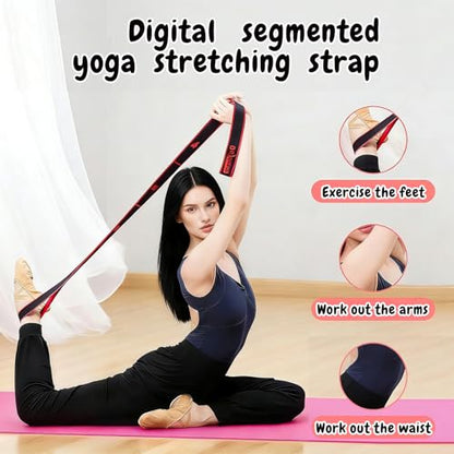 （2Pcs） Numbered Resistance Bands for Glutes & Yoga(Red&Purple | Adjustable Pull Rope for Full Body Workout, Arm Leg Exercise Equipment for Home Gym Training