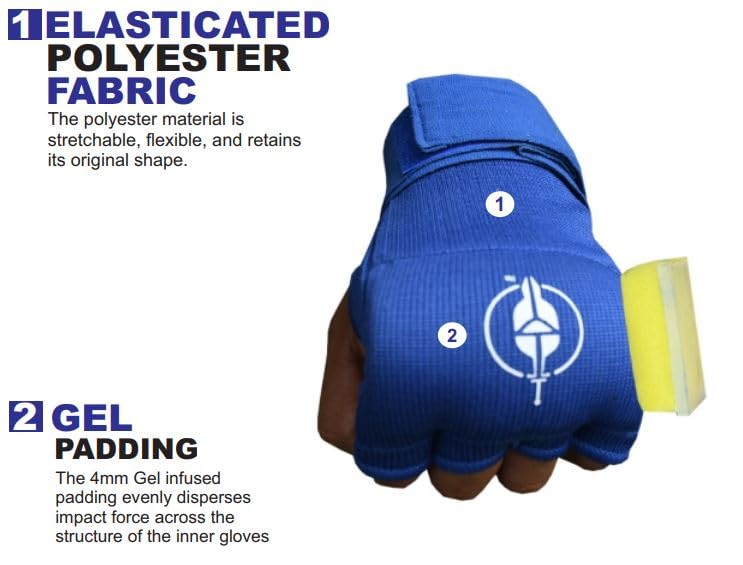 Gel Pad/Insert Inner Hand Wrap/Gloves for Boxing, Muay Thai, Kick Boxing and Martial Arts (Comes as a Pair)