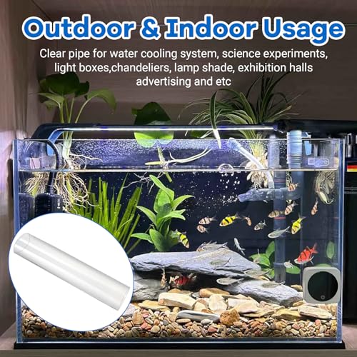 Luomorgo Clear PC Rigid Tubing Pipe, 1 Pack, Round Plastic Tube | 2.91 Inch (74mm) ID x 3.15 Inch (80mm) OD x 12 Inch (305mm) Length, for Fish Tank, Water Pipe & DIY Lighting - size: 74mmx80mm