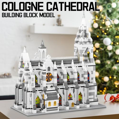 Miniature Building Blocks Cologne Cathedral Model Set (3598 Pieces) - Building Toys, Suitable for Children and Adults as Gifts - style: Cologne Cathedral Model