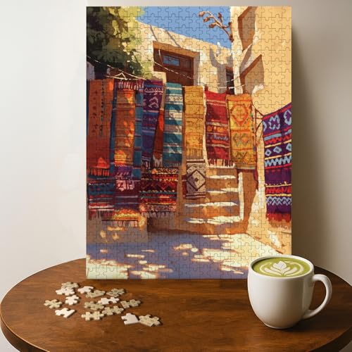Arabic Islamic Decor Islam Jigsaw Puzzle - 500 Pieces Wooden Puzzle for Adults, Wall Art Gift, Finished Size: 20 x 15 Inch - color: Arabic Islamic Decor - 500 Pieces