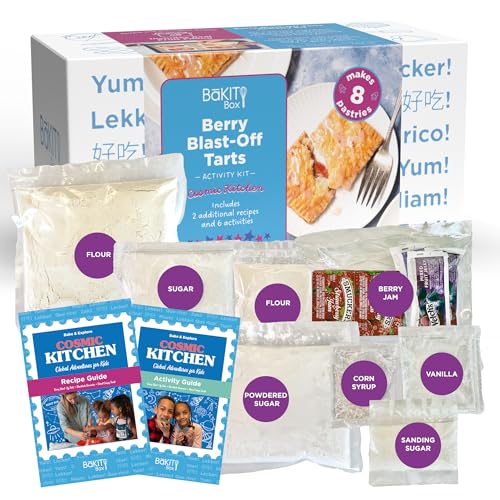 BāKIT Box Berry Blast-Off Tarts Baking Kit, STEM Rocket Activity + DIY Jam Pastries, Printed Recipe & Activity Guides, Great Gift for Boys & Girls - color: Berry Blast-Off Tarts