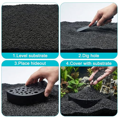2 Pcs Shrimp Hides for Aquarium, ABS Plastic Aquarium Cave Shelters Small Fish Shrimps Tunnel House with Multiple Holes for Fish Tank Decor Accessories