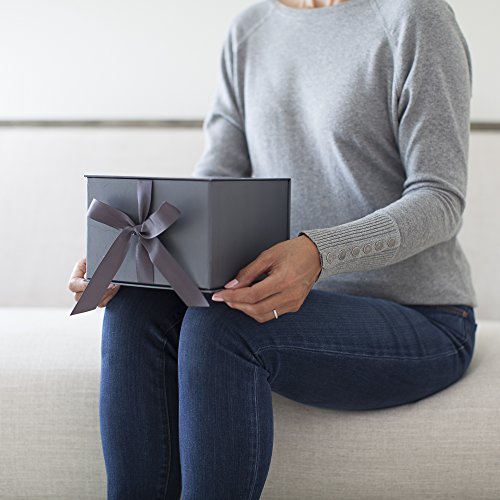 Hallmark Medium Gift Box with Lid and Shredded Paper Fill (Gray 7 inch Box) for Weddings, Graduations, Birthdays, Father's Day, Groomsmen Gifts, All Occasion (Pack of 12) - color: Coal, size: Pack of 12
