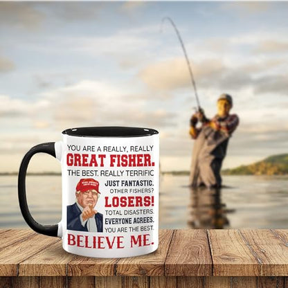 Fisher 11 Oz Mug - Funny Fishing Gifts for Men - Christmas, Birthday, Father's Day Gift for Fisherman - Unique Gifts for Dad, Husband, Grandpa, Son, Friends