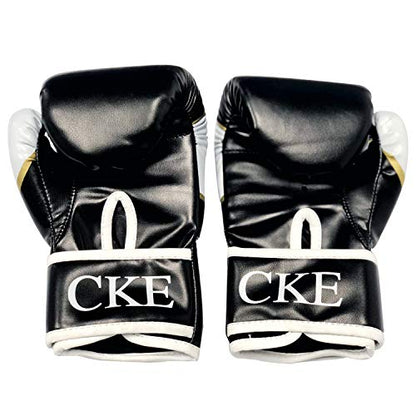 CKE Boxing Gloves for Kids Ages 5-12, Beginner Punch Bag Training Gloves | Youth boxing gloves and kids boxing gloves for boys and girls, ideal for beginner practice, punching drills and training - color: BLACK