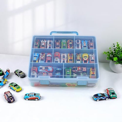 CGCG Plastic Craft Storage Box Organizer with Removable Tray | Portable container with handle, utility case for beads, tools, sewing, playdoh, fishing tackle, hobby and small parts