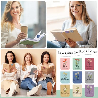 Tisancy 9 Pcs Christian Magnetic Bookmarks Bulk Inspirational Gifts Leather Bookmarks Handmade Bible Motivational Gifts for Vbs Sunday School Book Club(Colorful) - color: Colorful