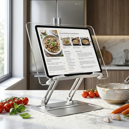 Book Holders for Reading Hands Free - Acrylic Book Stand for Reading, Ergonomic Reading Stand for Textbook Student, Bible Stand, Portable Book Stand for Desk,Recipe,Music Sheets - style: FIXED BASE