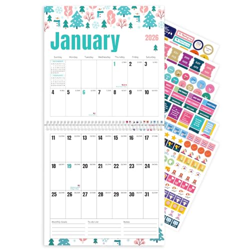 Ospelelf 12"X12" Wall Calendar 2026-2027 18 Months Season Calender Wall Spiral Bound Printed Calendar for Easy Organizing, Use Jan 2026 - Dec 2027 - color: Season (Jan 2026 - Dec 2027)