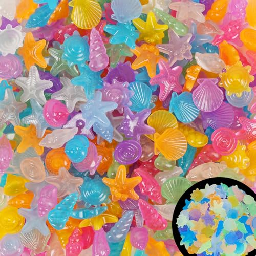 Kaiyuan Dynasty 300pc Sea Glow in The Dark Rocks Aquarium Glow Stones Rocks for Fish Tank Glow Pebbles for Fairy Garden,Yard,Bonsai,DIY Crafts,Color (0.8-1.2") - color: Multi-colored, size: 300