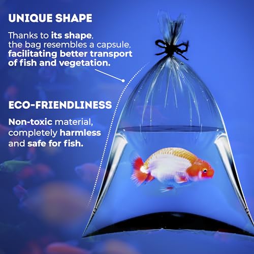 Clear Plastic Fish Bags, 10 x 24 Inches. Pack of 100 Fish Shipping Bags for Sea Creatures & Vegetation. Durable Transparent Poly Bag, 2 Mil Thick. Leak Proof Clear Bag with Reinforced Seams