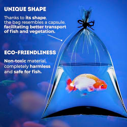 Clear Plastic Fish Bags, 10 x 24 Inches. Pack of 100 Fish Shipping Bags for Sea Creatures & Vegetation. Durable Transparent Poly Bag, 2 Mil Thick. Leak Proof Clear Bag with Reinforced Seams