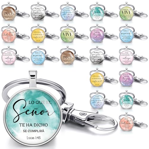 Quelay Spanish Christian Keychains Bible Verse Llaveros - style: Classic