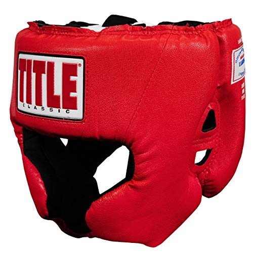 TITLE Boxing Classic USA Competition Headgear - Protective Gear for Sparring and Martial Arts, USA Boxing Approved - color: Red, size: X-Large