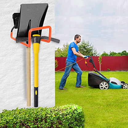 PeoMev Garden Hose Holder Wall Mount Heavy Duty Garden Hose Hanger | Free Standing Metal Hose Rack for Outside Yard and Garage - color: Orange