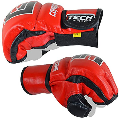 Combat Corner MMA Leather Construction Tech Fight Spar Gloves for Men and Women - Kickboxing, MMA, Muay Thai Fighting Training Sparring Gloves - size: XX-Large