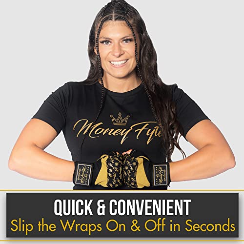 Quick Gel Boxing Wraps Under Boxing Gloves - Kickboxing MMA Muay Thai - Fist, Knuckle, Wrist Wrap Protection Inner Glove Hand Wraps - Men Women Kids - color: Black/Gold, size: Large-X-Large