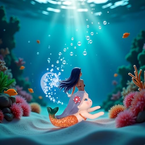 GANPUB Floating Fish Tank Decor, Aquarium Fish Mermaid, Ornaments, Eye Catching Decoration, Aquatic Pets Cartoon, Miniatures Figures for, Aquarium Décor Thematic Ornaments