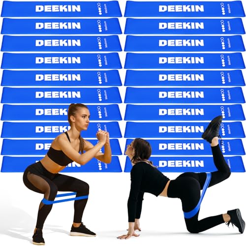 Deekin 20 Pcs Resistance Bands Resistance Loop Exercise Bands Exercise Equipment Elastic Drap Ring for Women and Men Home Fitness, Gym, Yoga - color: Blue, size: 25-30 lbs