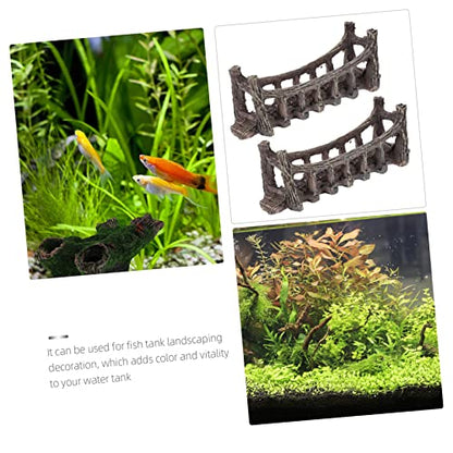 ORFOFE 2pcs Quality Resin Fish Tank Decoration Bridge for Fairy Garden and Aquarium