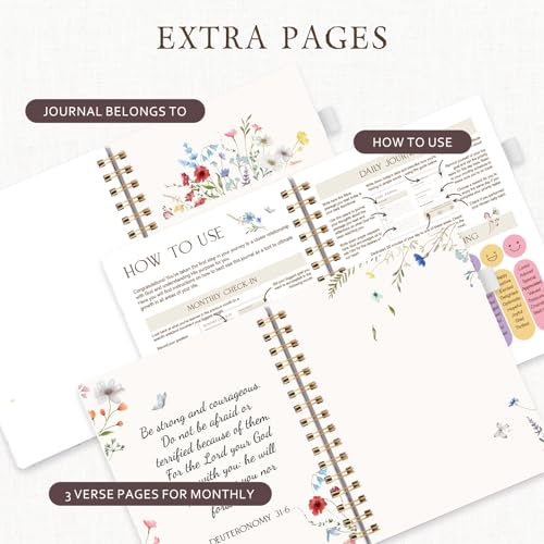 Prayer Journal for Women - Bible Journal with Scripture Verses, 12 Weeks Guided Devotional Planner, Faith & Christian Notebook for Bible Study, Note Taking & Prayer Tracking, Birthday Gifts - size: 8.5"L x 6.57"W