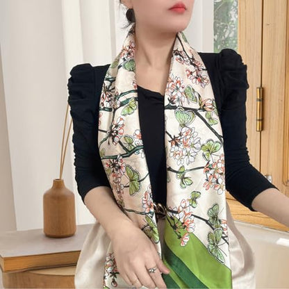 XL 43 Inch Extra Large Square Scarf Fashion Scarves Silk Feeling Hair Scarf Wrapping Scarfs Night Sleeping Headscarf - color: Ba107