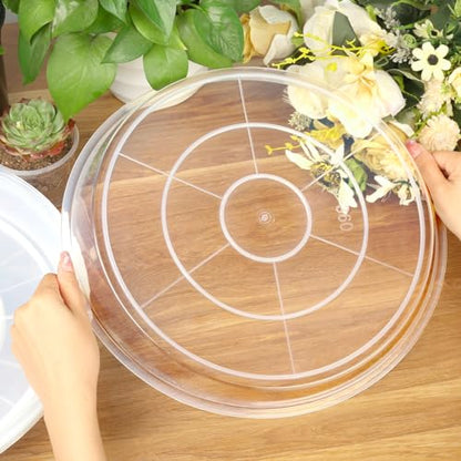FUIJOL 4 Pack Clear Plant Saucer, Durable Plant Drip Trays Saucers for Pots, No Holes Water Catcher Trays for Indoor Outdoor Planter, Sturdy Base Plate (18", Clear) - size: 18"-4Pack