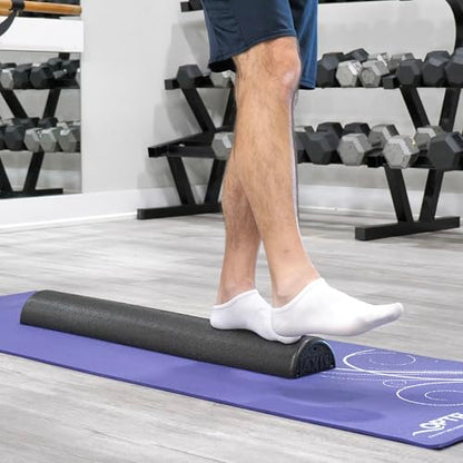 OPTP AXIS Firm Foam Roller, High Density Foam Roller for Physical Therapy, Yoga, Pilates, Fitness Exercise and Sports Training (Black, 36" X 3" Half-Round) - color: Black - 36" X 3" Half-round