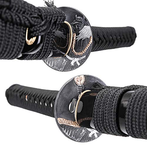 siwode Katana Handmade Full Tang Sharp, Alloy Tsuba Japanese Samurai Sword High Carbon Steel 1060,T10 1095, 40-Inch - color: Sanlinwushen