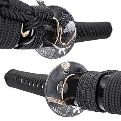 siwode Katana Handmade Full Tang Sharp, Alloy Tsuba Japanese Samurai Sword High Carbon Steel 1060,T10 1095, 40-Inch - color: Sanlinwushen