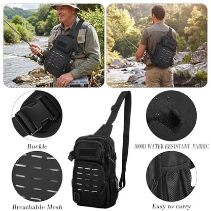Fishing Gear Tool Kit, Fishing Backpack, Black Tackle Bag with Telescopic Net, Orange Tools Gripper Pliers Knife and Digital Scale, Fish Gifts Men Women