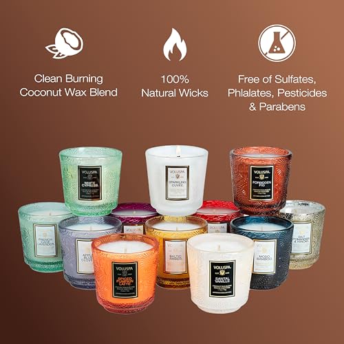 Voluspa 12 Day Advent Calendar Scented Candles Gift Set, 2.5 oz Each, 25 Hour Burn Time, Scented for Women and Men