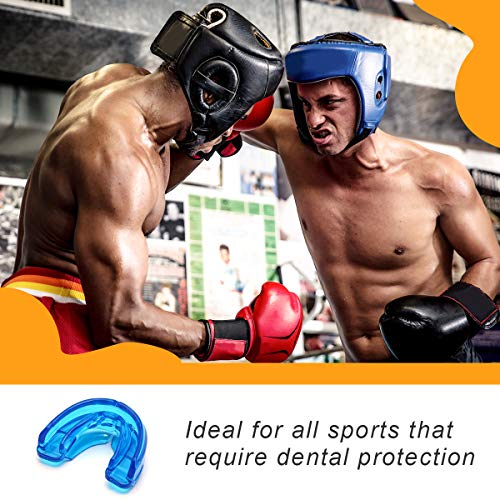 Coolrunner Double Braces Mouth Guard, Sports Athletic Mouth Guards Youth Mouthguard for Upper and Lower Teeth Protection Required for Youth, Teenager and Adults (Blue) (Blue)