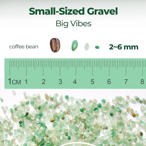 T4U Crystal Chips Stone Crushed Quartz Jade Pebbles 1LB - Fluorite Tumbled Gravel Small Decorative Pebbles Bulk, Mini Polished Rocks Sand Pieces for Crafts, Vases Filler, Plants, Aquarium Gravel Rocks | Crushed gemstone gravel for fish tank decor, succule