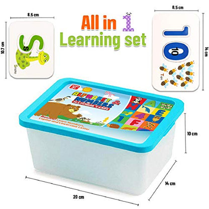 CozyBomB™ Toddler Alphabet Flash Cards - Preschool Activities Learning Montessori Toys ABC Wooden Letters Jigsaw Numbers Alphabets Puzzles Flashcards for Age 3 4 5 Years Old Educational for Kids Baby