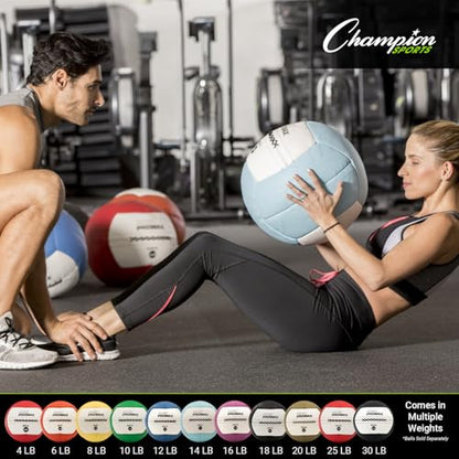 Champion Sports Rhino Promax Wall Balls - Soft Shell Non-Slip Grip for Weightlifting, Plyometrics, Cross Training, & Home Gym - style: 6 LBS