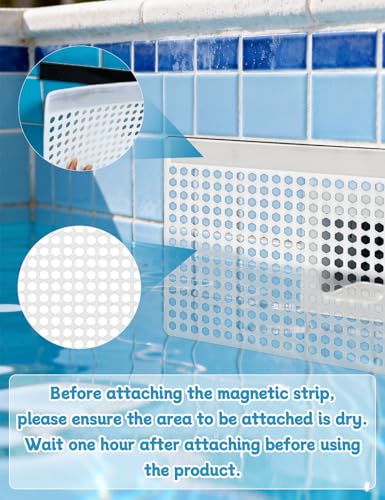Upgraded Magnetic Pool Skimmer Guard, Skimmer Net Cover Protector to Catch Leaves Debris Insects, New Magnet Design Easy Install & Removable, Prevents Skimmer Clogging Blockage