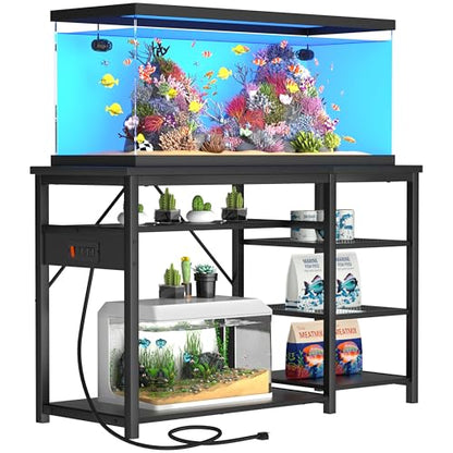 GRLEAF 40-50 Gallon Aquarium Stand: 900LB Capacity, Built-In Power Outlets, 3-Tier Shelves for Fish Tank Accessories Storage, Heavy-Duty Steel/Wood Hybrid for Fish & Reptile Tanks | Excludes Tank - size: 40-50 Gallon