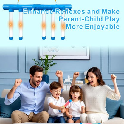Reflex Drop Sticks Challenge Game with Remote Control - 3 Adjustable Speed Modes, Light-Up Hand-Eye Coordination & Reaction Training Toy, Fun Glowing Catch Game for Kids & Adults
