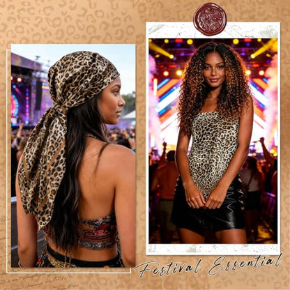 GERINLY 2 Pack Head Scarf for Women, Boho Hair Scarf Top, Large Bandana Hair Scarves Wrap - color: White