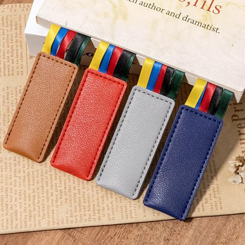 2 Pcs Creative Bookmarks Ribbon Page Markers Reading Bible Bible PU Leather Ribbon Page Holders
