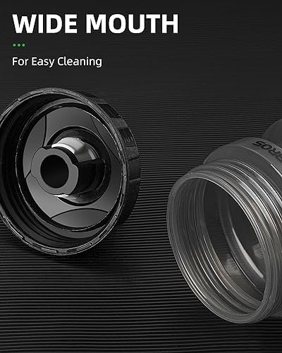 ROCKBROS Bike Water Bottle, 20-25oz BPA-Free Leakproof Squeeze Bottle | Material: PP5 20-25oz bottle; Safety: BPA/BPS-free; Design: Leakproof high-flow cap; Fits most bike cages - color: 20oz Black Grey